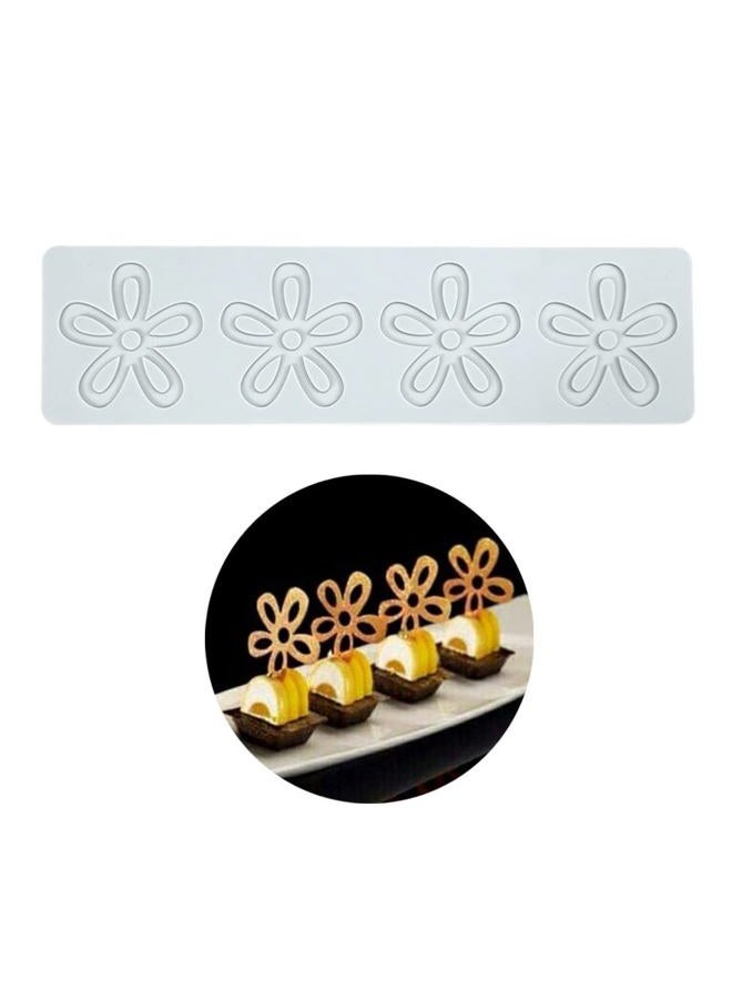 TUKE Silicone Molds 3D Hollow Leaf Chocolate Molds Honeycomb Bee Candy Mold Flower Pattern Fondant Mold Cake Topper Sugar Craft Decoration (N_Flower_10.16 * 2.8 * 0.08inch) - Image 1