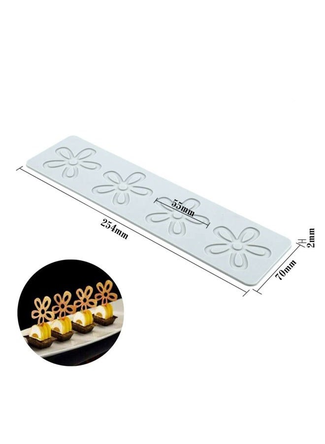 TUKE Silicone Molds 3D Hollow Leaf Chocolate Molds Honeycomb Bee Candy Mold Flower Pattern Fondant Mold Cake Topper Sugar Craft Decoration (N_Flower_10.16 * 2.8 * 0.08inch) - Image 4