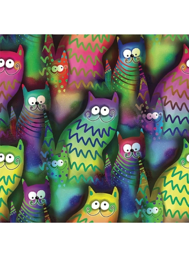 Better Me Funky Felines Square 1000 Piece Puzzle - Funny & Colorful Cat Puzzles for Adults 1000 Piece, Unusual Trippy Smiling Kitty Cats Puzzle - Image 4
