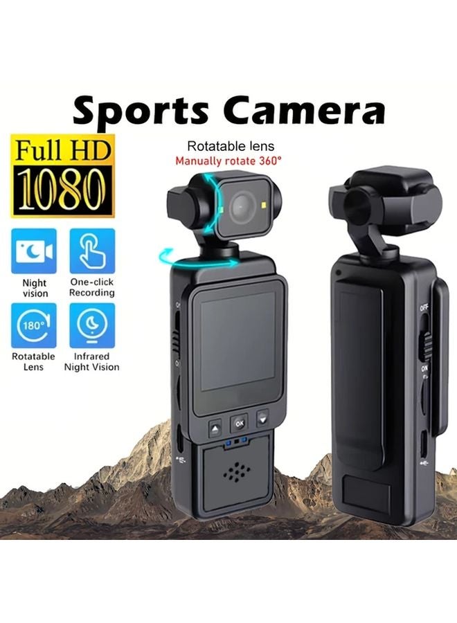 1080P Action Camera With 180 Rotatable Lens Night Vision 32GB Card Included - Image 2