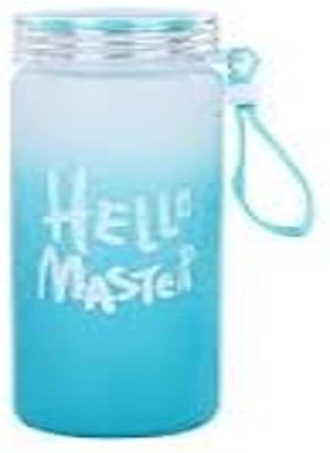 Generic - Hello Master Borosilicate Clear Water Bottle for Home, Office, Gym, Picnic, Travel - Elegant Bottle (Random Color) - 1 Piece - 480 ml, Borosilicate Glass - Image 1