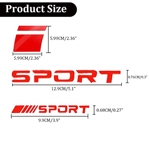 Pincuttee 14pcs Car Decal StickersWheel Rim Decal StickerSport Logo Reflective StickersSport Emblem Car Rear Bumper StickerRear Mirror Decals for All VehiclesRed14PCS - Image 3