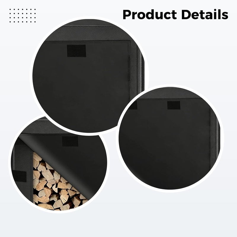 Water-resistant Wood Log Storage Shelter, Black 600D Heavy Duty Firewood Rack cover, 96.1 x 24.0 x 49.2 in Outdoor Woodpile Holder Protector, Tear-resistant Polyester for All Seasons - Image 3