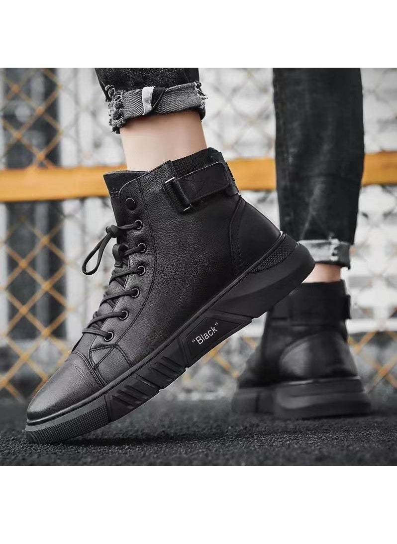 KUYING - New Men's Casual Leather Boots - Image 1