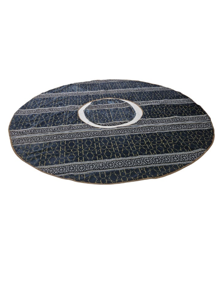 SMART HOME A 6-piece heritage ground seating set suitable for travel, camping, and gardening. The set includes a large round mattress with double padding, a bag, and four bolsters with the bag. The seat features beautiful patterns, double stitching, 20mm padding, and a waterproof Tanzanian underlay fabric. The heavy-duty seating set is made of 8mm and 1mm square tubes. The luxurious set matches the picture. Mattress size is 300x300 cm and the bolster size is 25x50 cm - Image 4