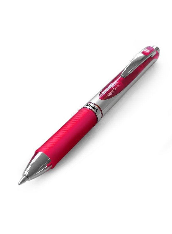 Pentel قلم حبر سائل قابل للسحب EnerGel XM BL77 - 0.7 مم - 54% معاد تدويره - وردي - علبة من 12 - Image 4