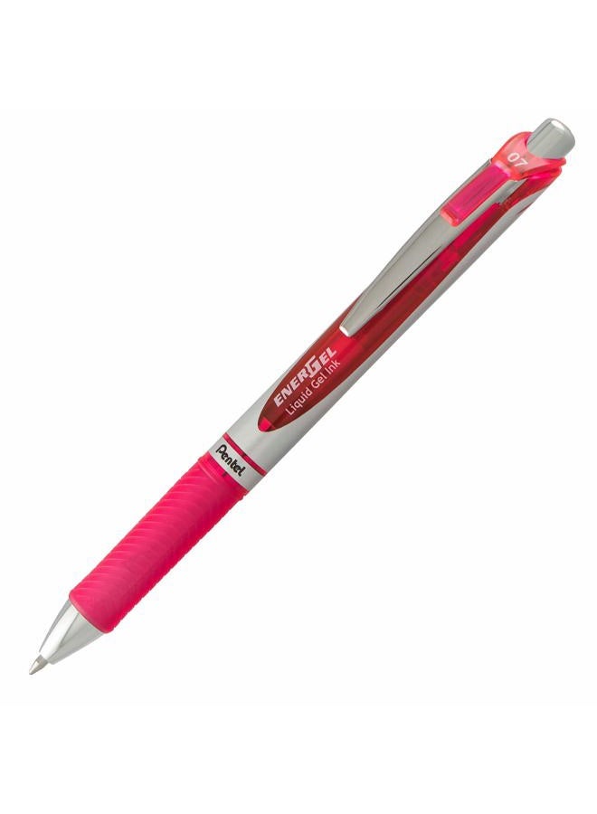 Pentel قلم حبر سائل قابل للسحب EnerGel XM BL77 - 0.7 مم - 54% معاد تدويره - وردي - علبة من 12 - Image 3