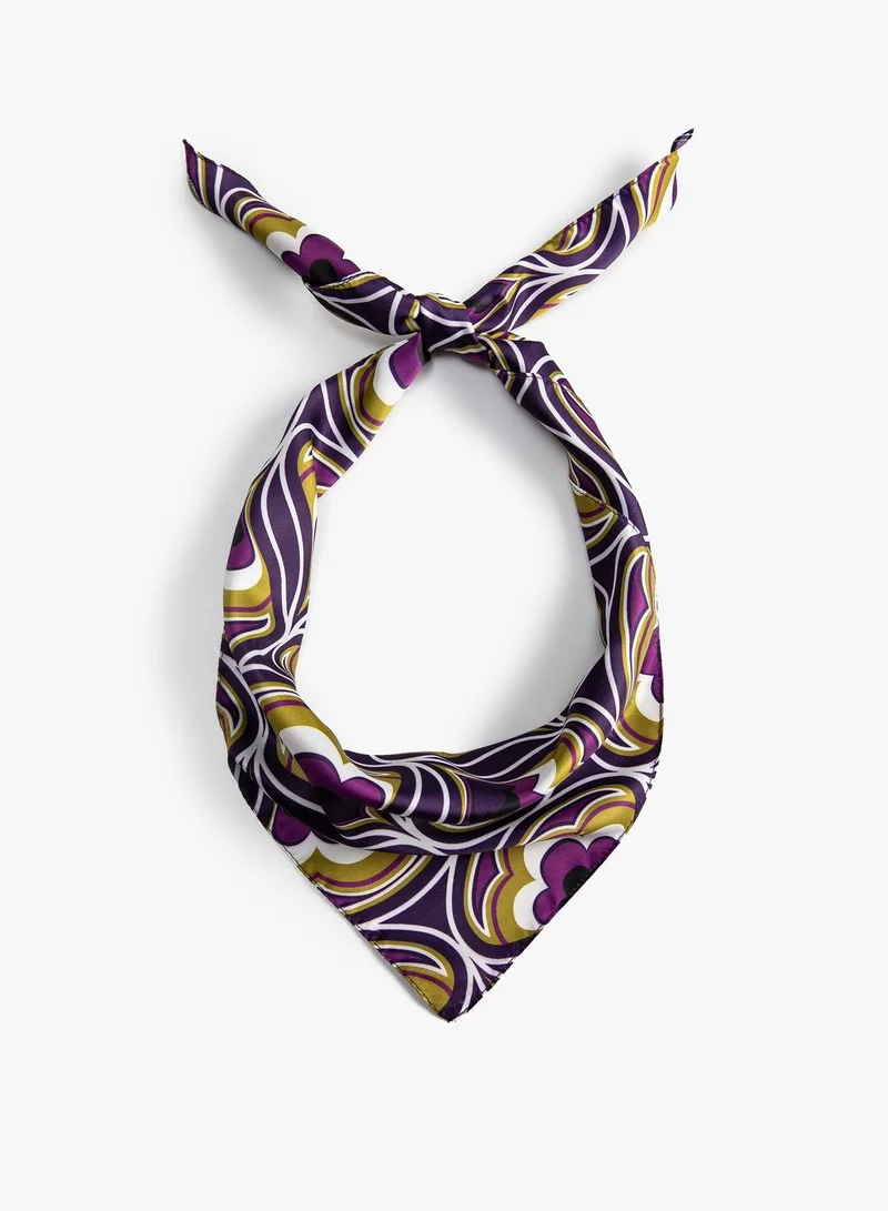 كوتون Floral Printed Satin Scarf