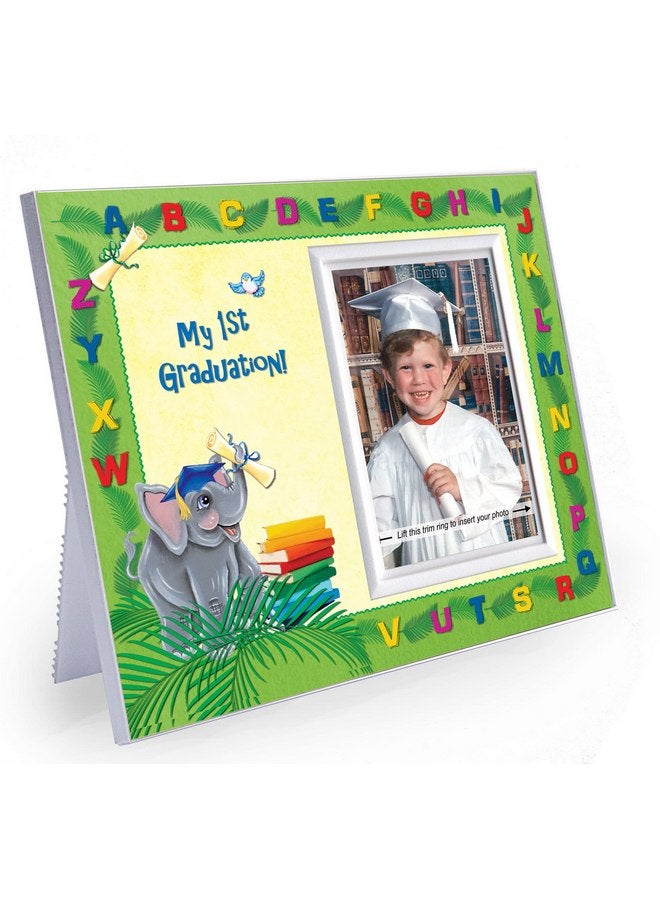 Expressly Yours! Photo Expressions Prek Graduation Kindergarten Preschool Graduation Picture Frame | Colorful and Fun | Holds 3.5 x 5 Photo | First Graduation Keepsake Gift | Innovative Front-Loading Photo | Elephants Design - Image 1