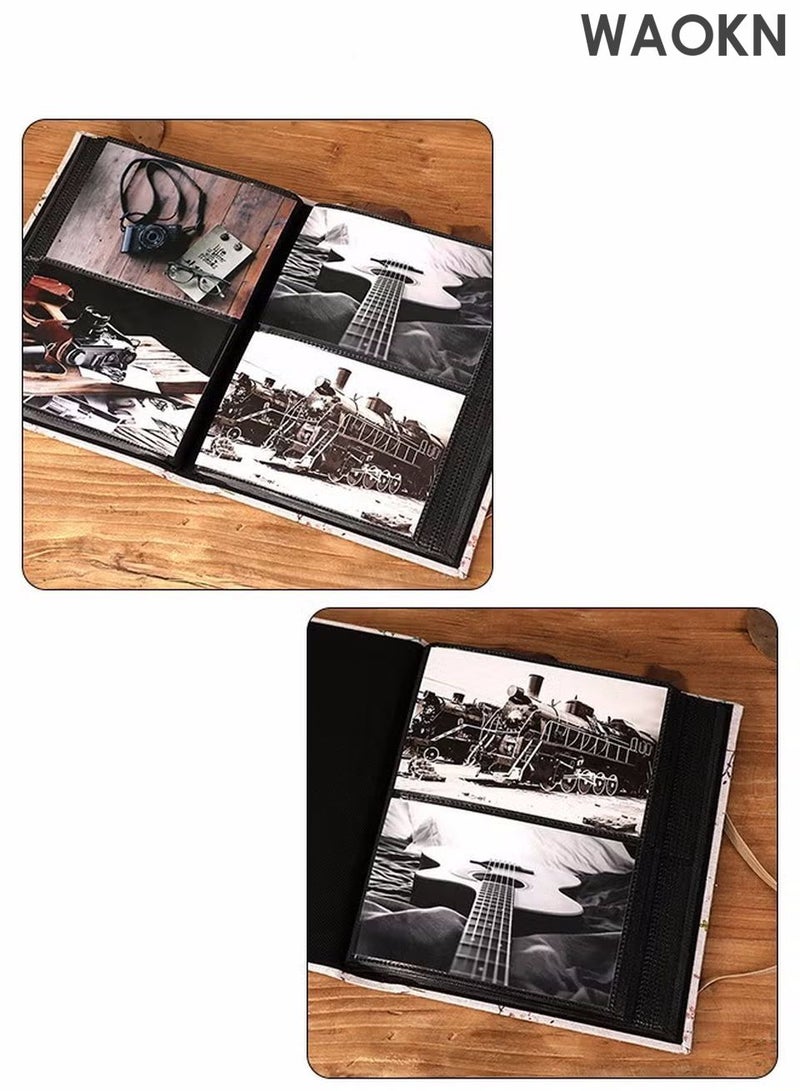 دبليو أيه أو كي أن ألبومات صور عائلية صغيرة محمولة، 200 جيب، نمط زهور، ألبوم صور بحجم 6 بوصات، ألبوم صور محمول، ألبوم صور متين محمول للعائلة والزفاف والأولاد والبنات، هدية عيد ميلاد، لون وردي - Image 5