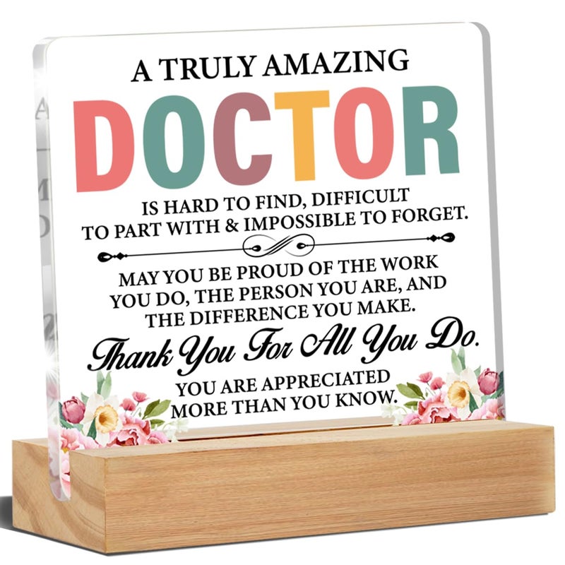 Nurawo Doctor Gifts for Women Doctor Appreciation Gifts Best Doctor Ever Gifts Retirement Gifts for Doctors May You Be Proud Acrylic Desk Plaque Sign 4 x 4 Inches - Image 2