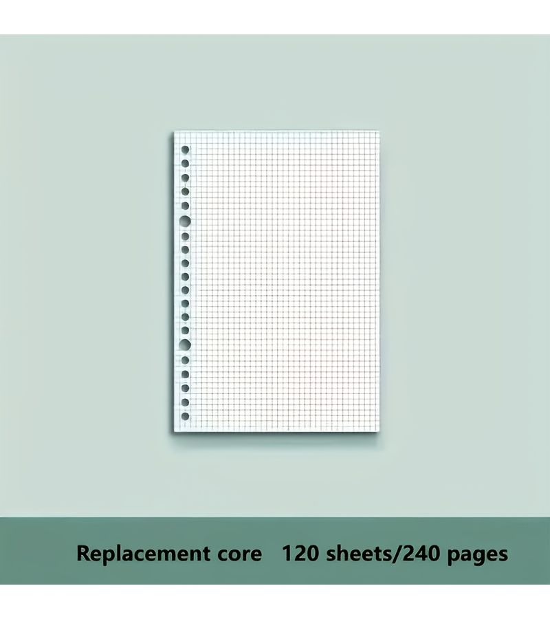 A5 Purple Loose Leaf Grid Book 240 Pages Soft Leather Spiral Binding Fantasy Style - Image 3