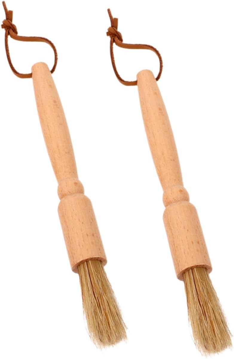 2pcs Coffee Grinder Cleaning Brush Set with Beech Wood Handle Espresso Machine Brush for Coffee Powder and Grinder Maintenance for Kitchen Use - Image 1