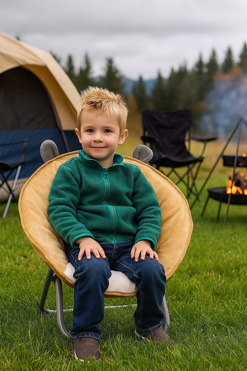 GO2CAMPS Kids Moon Camping Chair with Soft Cloth Cushion Padding â€“ Children Camping Chair | Boys and Girls Travel chair | Kids Picnic Chair | Baby Camping Chair | Lightweight, Foldable, and Comfortable Toddler Chair for Indoor & Outdoor Use â€“ Sturdy Metal Frame with Safety Lock, Travel-Friendly Design - Image 3