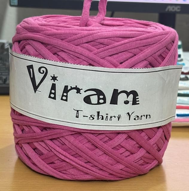 VIRAM Wine T-Shirt Yarn, Recycled Fabric Craft Strips for Knitting, Crochet & DIY Projects - Eco-Friendly Yarn for Sustainable Creations (Wine, 900g)