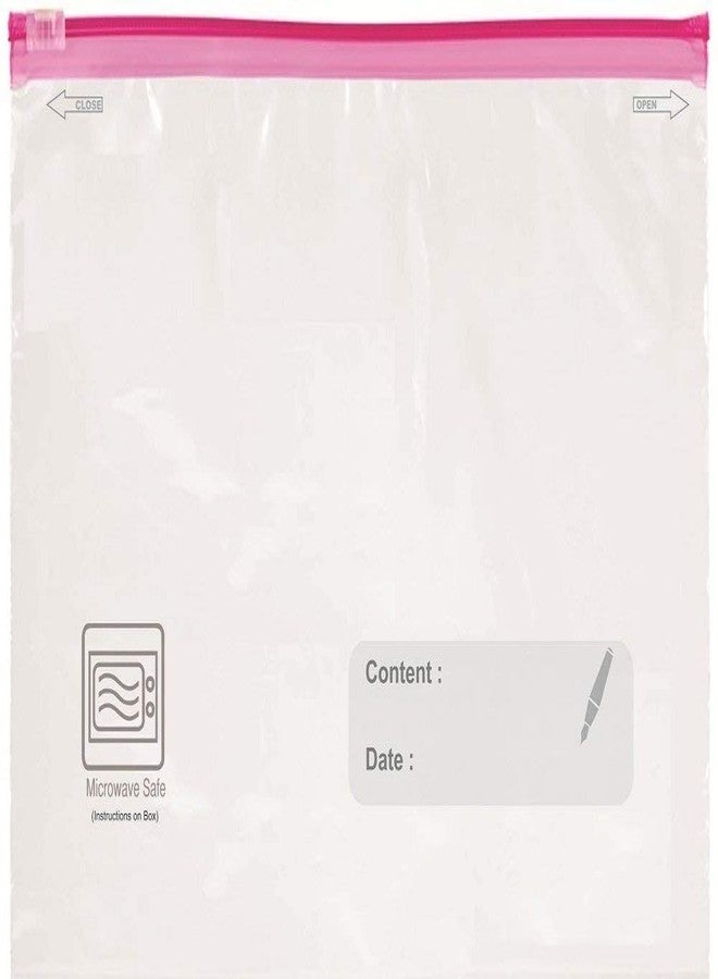 INKulture Plastic Food Storage Re-Usable Bag Safe for Freezer & Microwave 10 Pcs (Clear);Size Extra Large(12" X 16") - Image 1