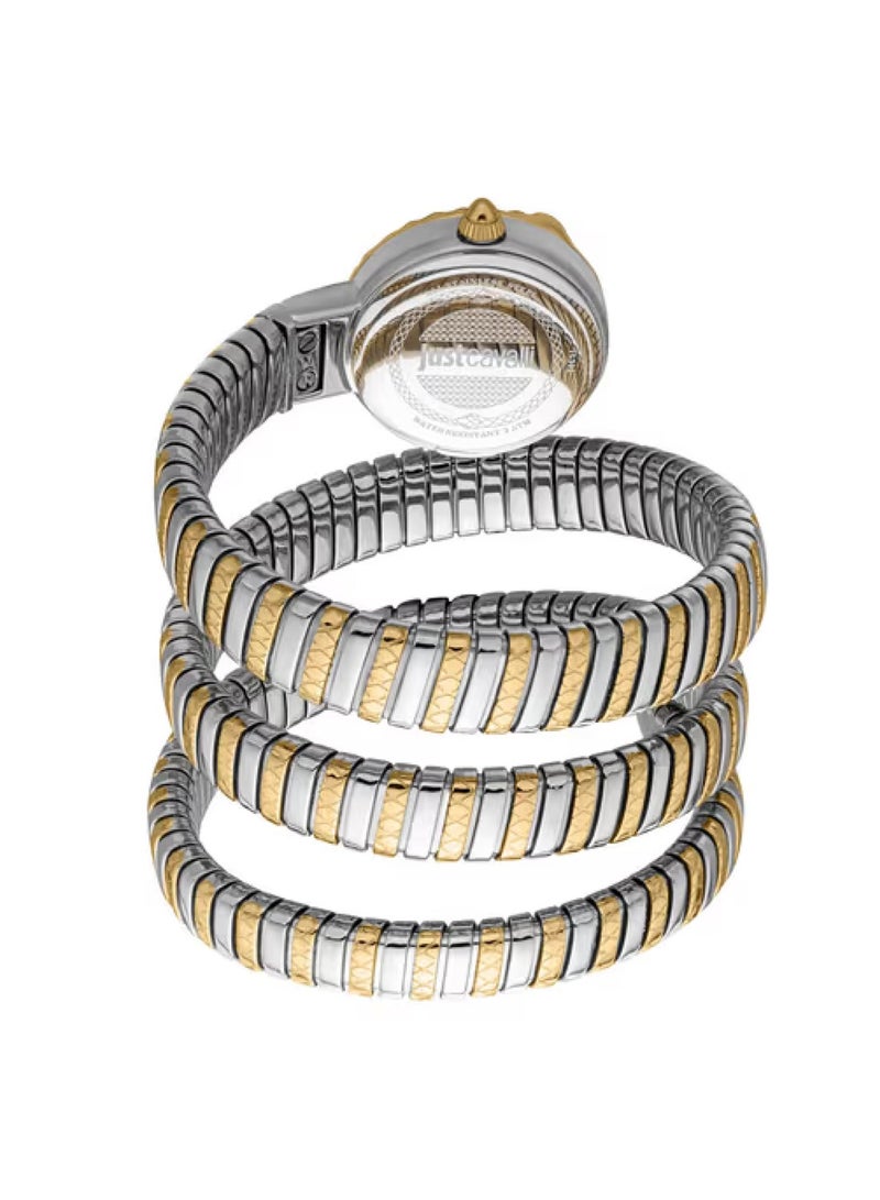 Just Cavalli ساعة نسائية تناظرية كوارتز بحزام من الفولاذ المقاوم للصدأ بلونين JC1L302M0055 - Image 2