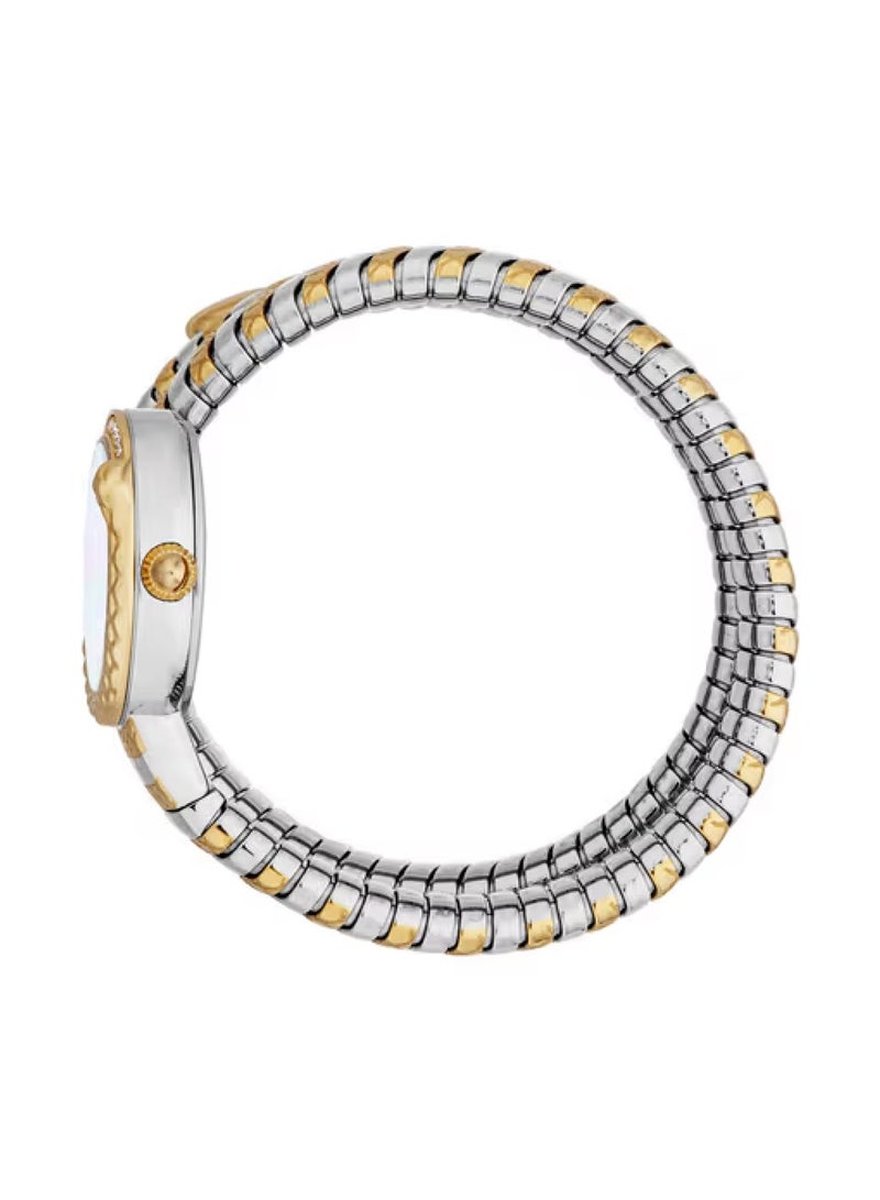 Just Cavalli ساعة نسائية تناظرية كوارتز بحزام من الفولاذ المقاوم للصدأ بلونين JC1L302M0055 - Image 3