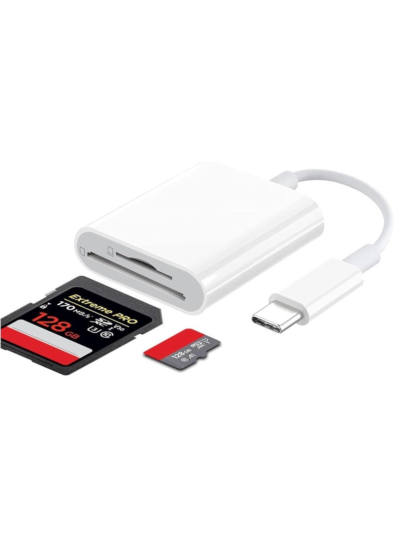 SD Card Reader for iPhone iPad, USB C SD Card Reader with Dual Slot for MicroSD/SD, Type C OTG Adapter, Camera Card Viewer Memory card reader, sd card Readers for i-Phone/iPad/Android/Camera - Image 1