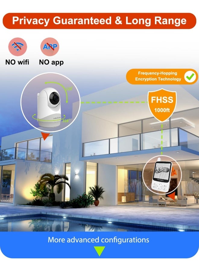 هالو بيبي HelloBaby Monitor with 29Hour Battery Life and 4 IPS Screen - Image 5