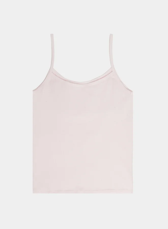 Styli Girls Pink Cotton Embroidered Vest