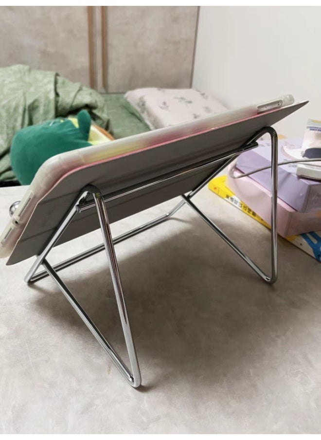 Iron Art Desktop Tablet Computer Stand Menu Holder Elegant Display Stand Laptop Computer Rack-Color:Silver 380g - Image 5