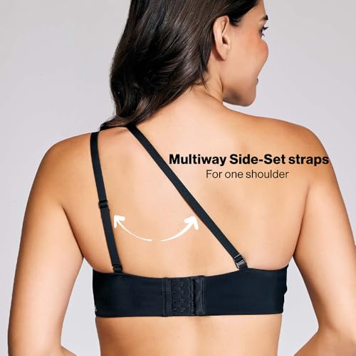 NYKD (NYB027 Padded & Wired Ultimate Multiway Strapless Bra for Women | Anti Slip Bra with Seamless Neckline & Soft Detachable Straps - Black (34C) - Image 5
