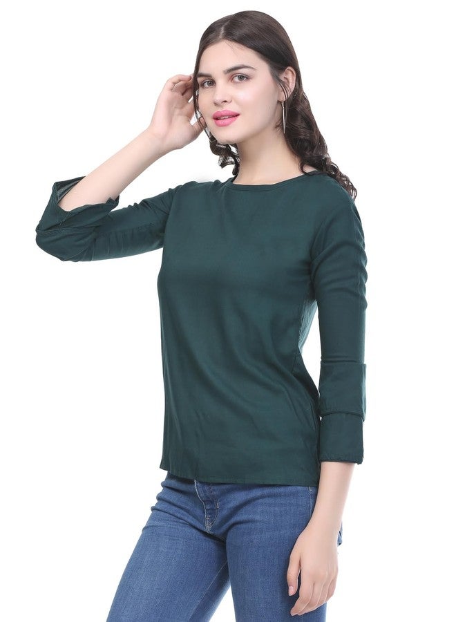 SNIFFY Regular rayon girls top for summer seesion (TOP-606-GREEN-13-14Y) - Image 2
