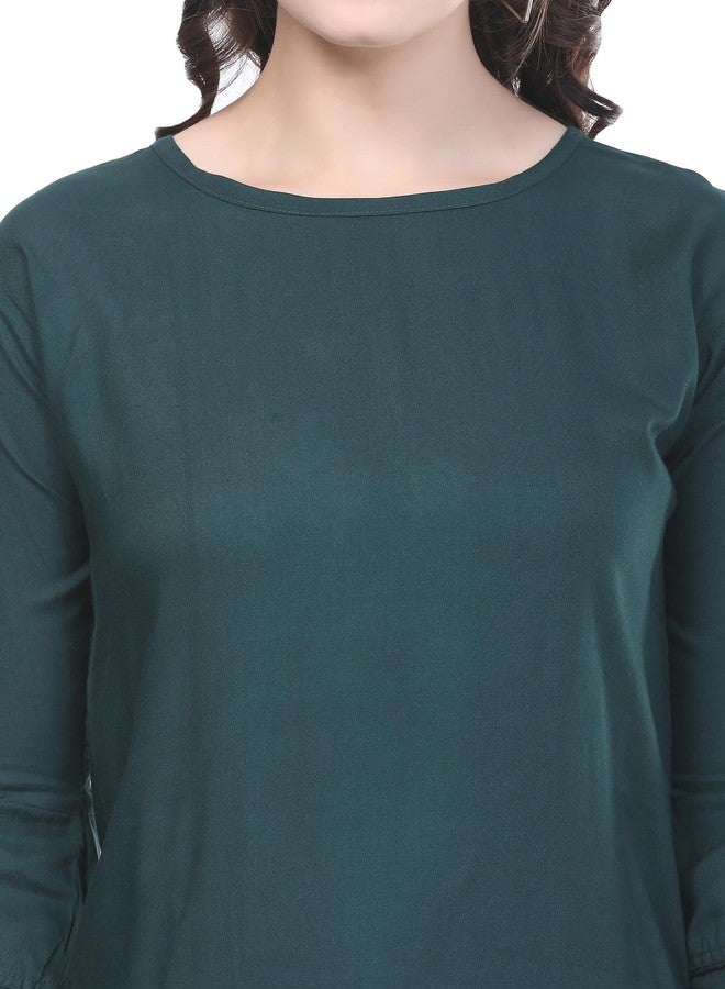 SNIFFY Regular rayon girls top for summer seesion (TOP-606-GREEN-13-14Y) - Image 5