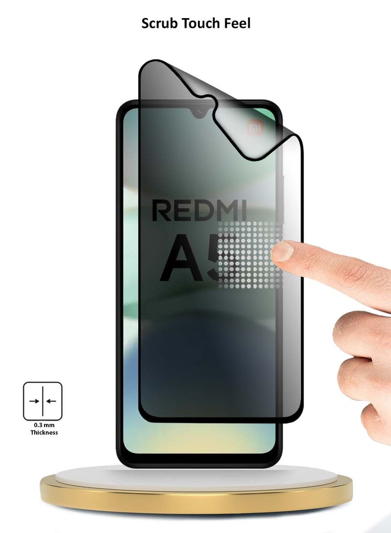 Wtech Xiaomi Redmi A5 4G 2025 Premium Nano Ceramic Privacy Full Glue Full Cover Matte Flexible Screen Protector (MSCNMP) - Clear/Black - Image 3