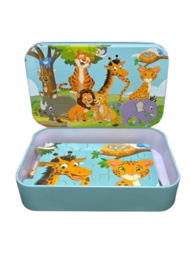Wooden Colourful Travel Jigsaw Puzzle | Fun and Scenic 60 Pieces Puzzle Game Toy for Kids Aged 4+ Years | Educational Toys for Toddlers, Preschoolers, Montessori Kids (Wild Animals2)  - Image 1
