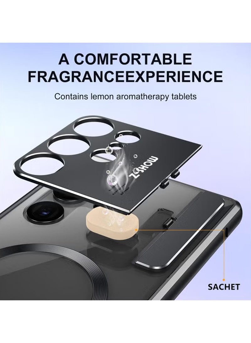 Samsung Galaxy S23 Ultra Fragrance Case Cover Shockproof Camera Len Protection Anti-scratch Comfortable Touch Feel Hand Free Kickstand Holder Magsafe Back Cover Phone Shell Accessories Protector