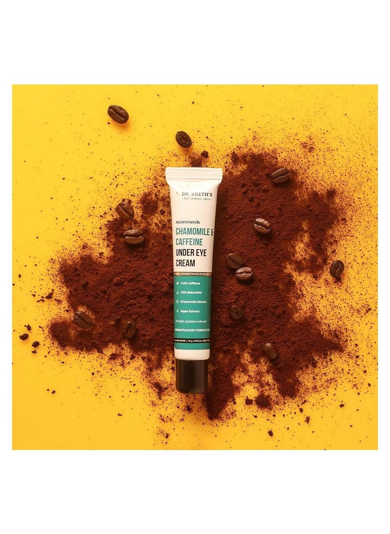 Chamomile & 2.5% Caffeine Under Eye Cream Reduces Fine Lines Wrinkles & Puffiness Aging Cream 15gm