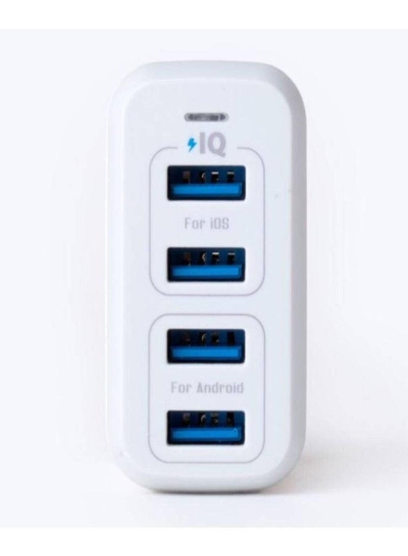ADMOS Portable 4 Port USB Wall Charger White - Image 2