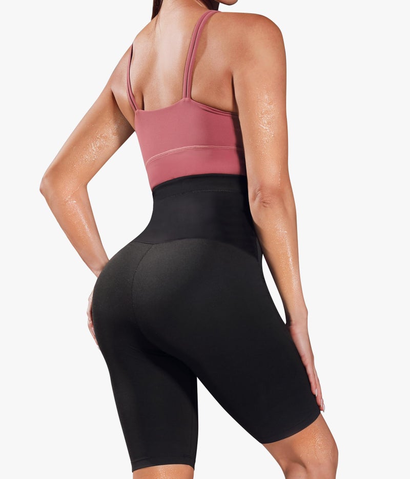 KUMAYES Sauna Sweat Pants for Women High Waist Slimming Shorts Compression Thermo Workout Exercise Body Shaper Thighs Black - Image 4