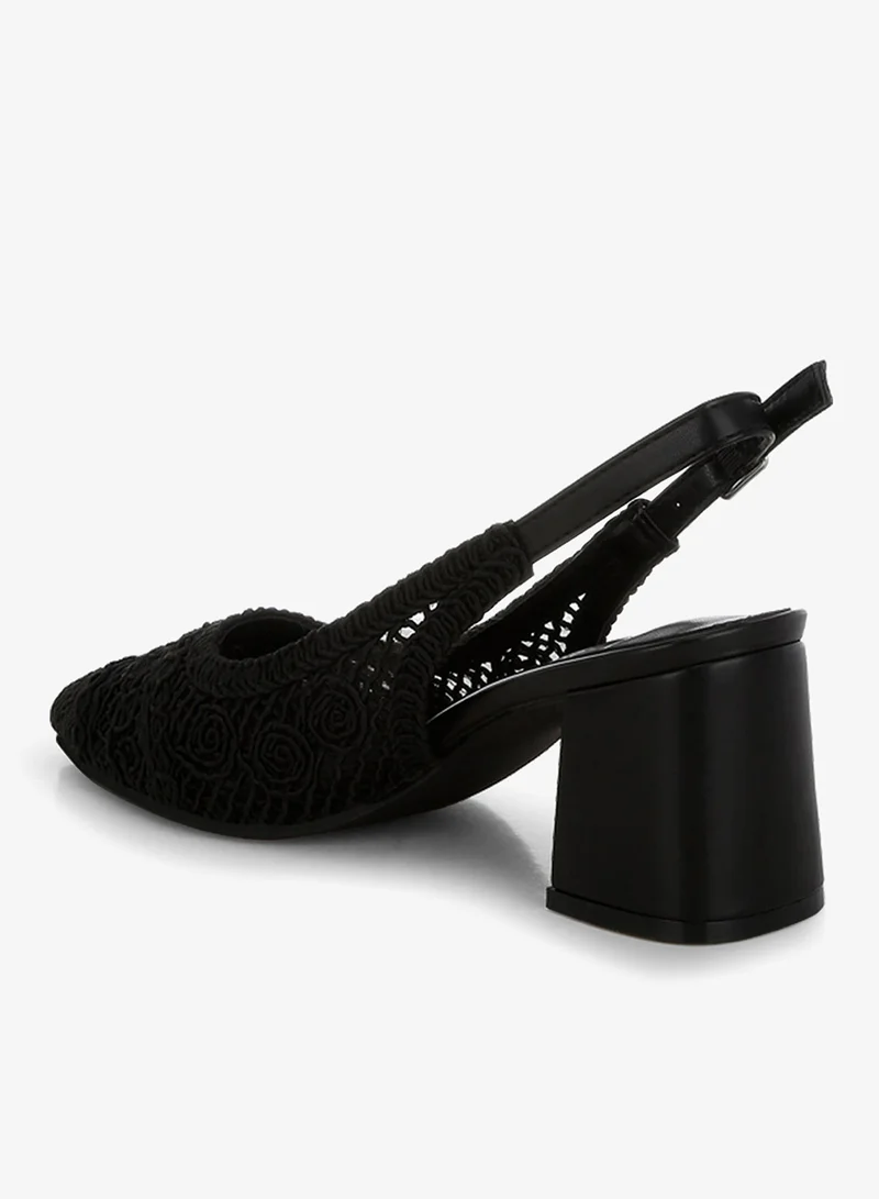 London Rag SH5405_BLACK London Rag Women's Woven Design Slingback Sandal in Black for Women | Best Price UAE