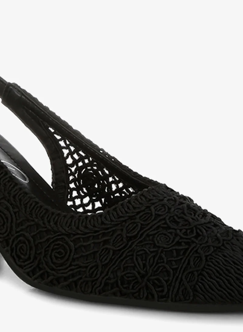 London Rag SH5405_BLACK London Rag Women's Woven Design Slingback Sandal in Black for Women | Best Price UAE