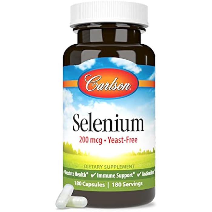 Carlson - Selenium, 200 mcg Yeast-Free, Prostate Health & Immune Support, Antioxidant, 180 capsules - Image 5
