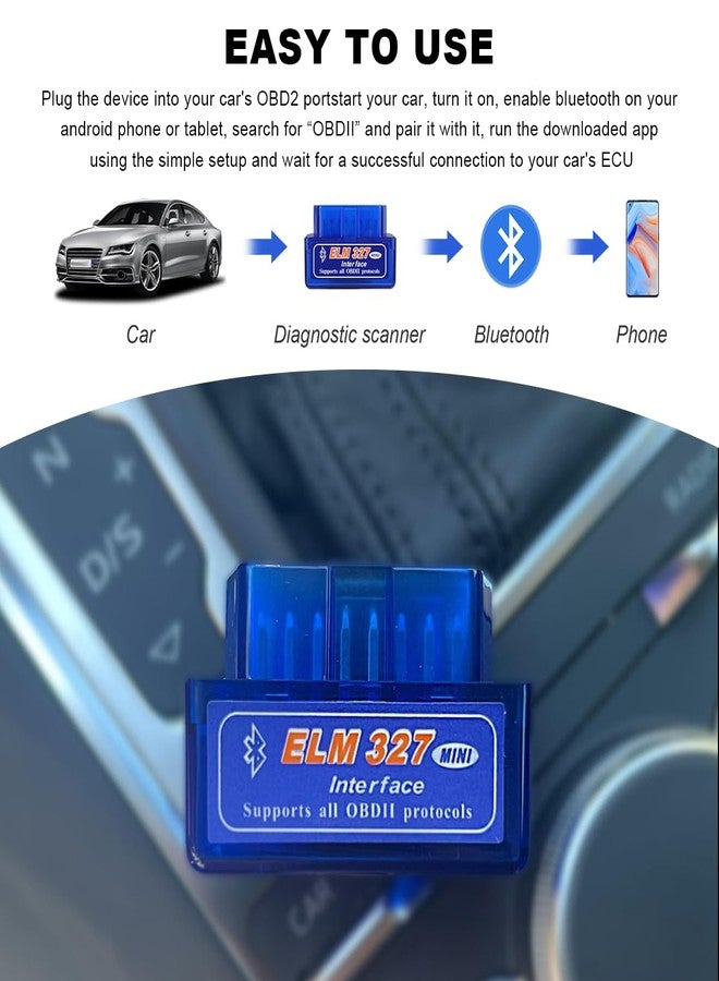 NYTKL 2 PCS ELM327 OBDII Car Auto Diagnostic Scanner, Professional Wireless Bluetooth Scan Tool Failure Detector, OBD2 Engine Fault Code Reader for Android Windows, Car Accessories - Image 5