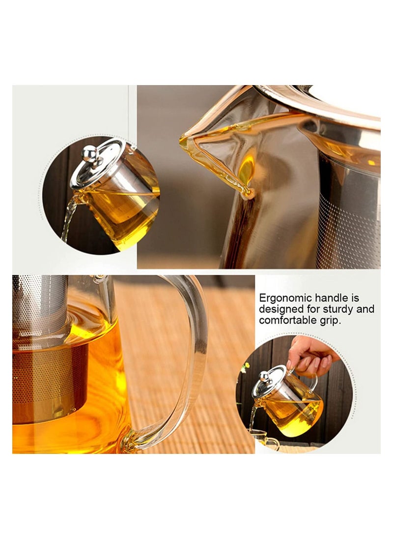 Germax - Glass Teapot, 1300ml Teapot with Removable Loose Tea Infuser, Borosilicate Glass Tea Pot - Image 1