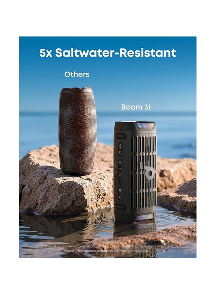 Soundcore ساوندكور بوم 3i من أنكر، مكبرات صوت خارجية متينة، مقاومة للماء IP68، تشغيل عائم، مقاومة للمياه المالحة، مكبر صوت محمول 50 واط، بلوتوث 5.3، وقت تشغيل 16 ساعة، TWS، للتجديف/الصيد/التخييم - Image 5