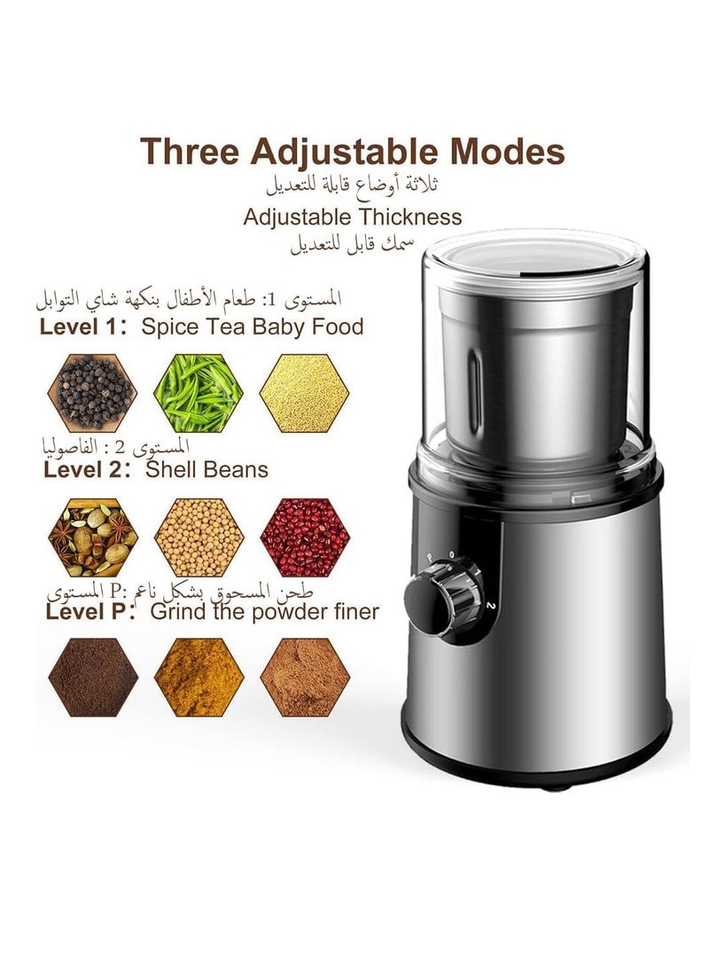 Aookay Coffee Grinder Electric: Electric Spice Grinder with 304 Stainless Steel Blades Removable Bowls, 350W Motor Coffee Bean Machine with Spoon Brush for Coffee Beans, Nuts in Home Kitchen and living room  - Image 5