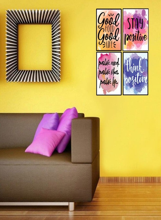 KARTMEN Unframed Positive Vibes, Positive Mind, Quote Inspiring Saying Motivational,inspirational Home Wall Photos, 300 GSM 12"x18" Poster Office Decorations- Set of 4 - Image 2