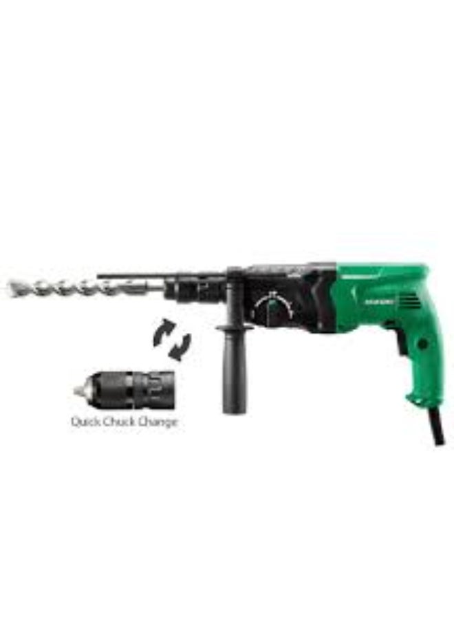 Hikoki Rotary Hammer Drill, 24mm SDS-Plus, 730W, 2.7J Impact Energy, 3 Modes with Quick Change Chuck (QCC), Compact & Lightweight – Model DH24PMHF6Z, 3KG - Image 2