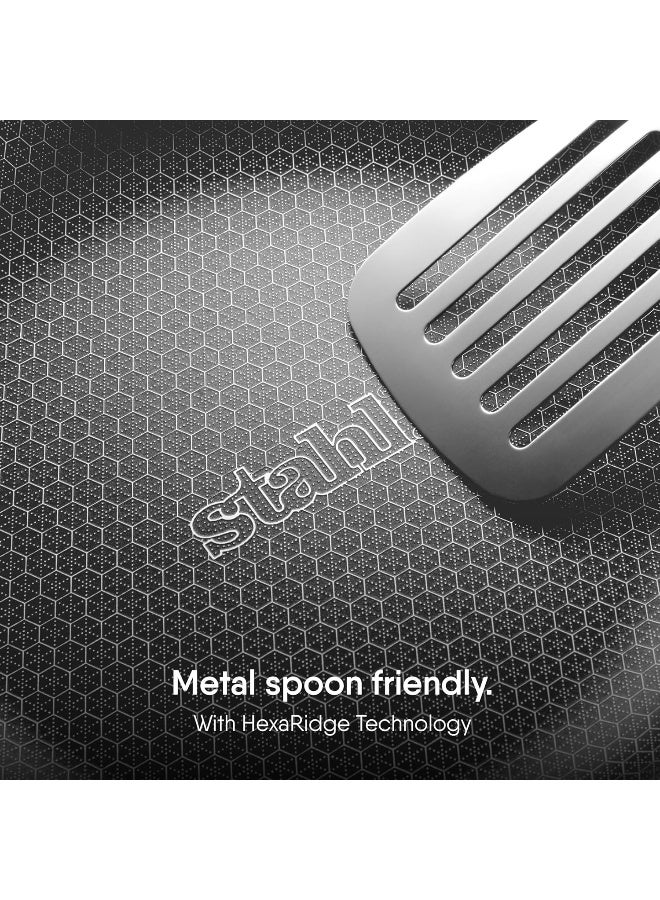 Stahl مقلاة ستال أرتيزان هايبرد ثلاثية الطبقات مع غطاء، قاعدة مقلاة تحريض، مقلاة غير لاصقة، مقلاة أومليت غير لاصقة، مقلاة من الفولاذ المقاوم للصدأ، 2.1 لتر، 26 سم - Image 5