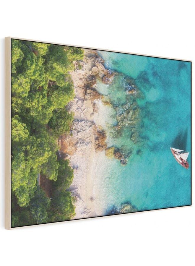 Home Gallery Croatia Panoramic coast Canvas Wall Art 120x80 - Image 5