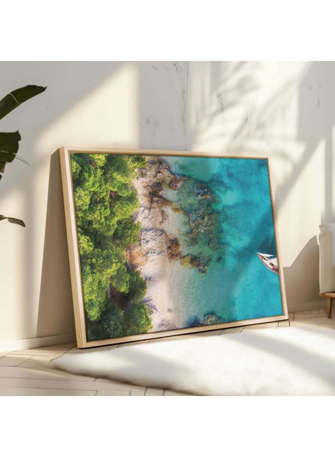 Home Gallery Croatia Panoramic coast Canvas Wall Art 120x80 - Image 1