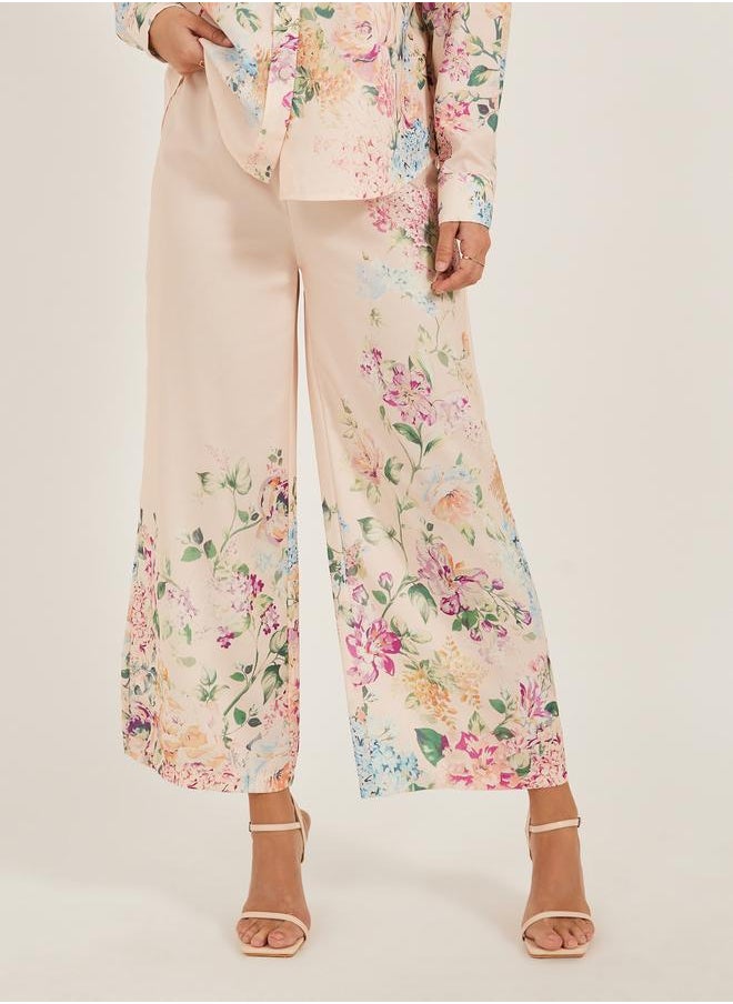 Styli Styli Floral Printed Wide Leg Pants with Drawstring Closure  - Image 2