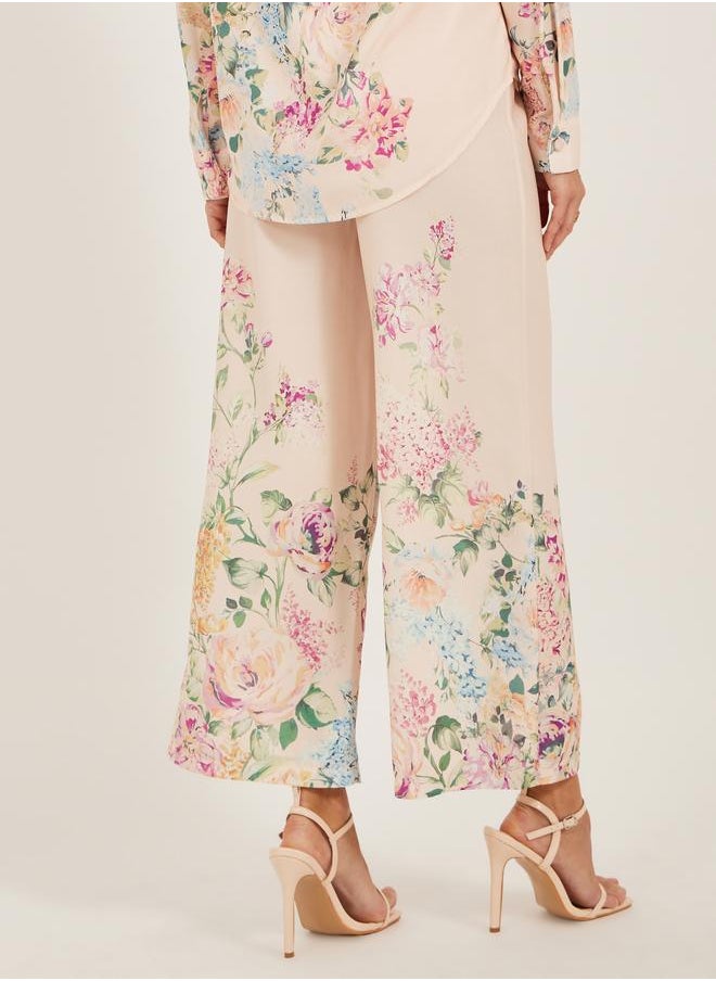 Styli Styli Floral Printed Wide Leg Pants with Drawstring Closure  - Image 4