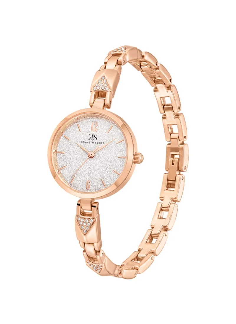 KENNETH SCOTT Kenneth Scott K23507-RBKS Women's Analog Display Watch & Stainless Steel Strap Rose Gold